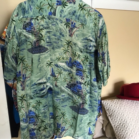 Pineapple, connection, light blue aloha, shirt, tropical print SzL - Picture 7 of 8